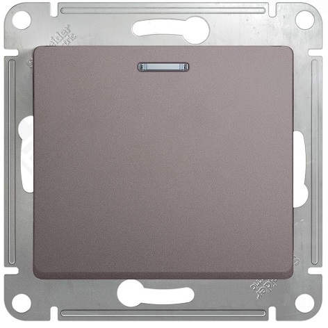 Переключатель Schneider Electric GSL001263 GLOSSA 1-клавишный с подсветкой сх.6а (платина)