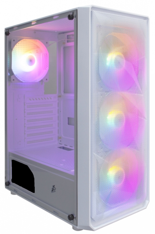 Корпус ATX 1STPLAYER FD3 White, 4*120mm LED fans inc.