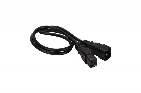 Кабели питания  Xcom-Shop Кабель питания Lanmaster LAN-PP19L/20-0.5-BK с блокировкой C19-C20, 3х1.5, 220В, 16А, черный, 0.5 метра
