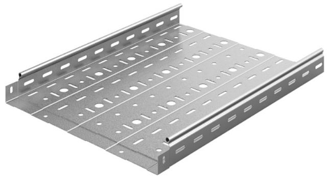 Лоток листовой перфорированный OSTEC ЛПМЗТ-400х50х3000-1,0-СЦ (ШхВхД) 400х50х3000 мм, толщ. 1 мм, сталь, оцинкованная по методу Сендзимира (014450)