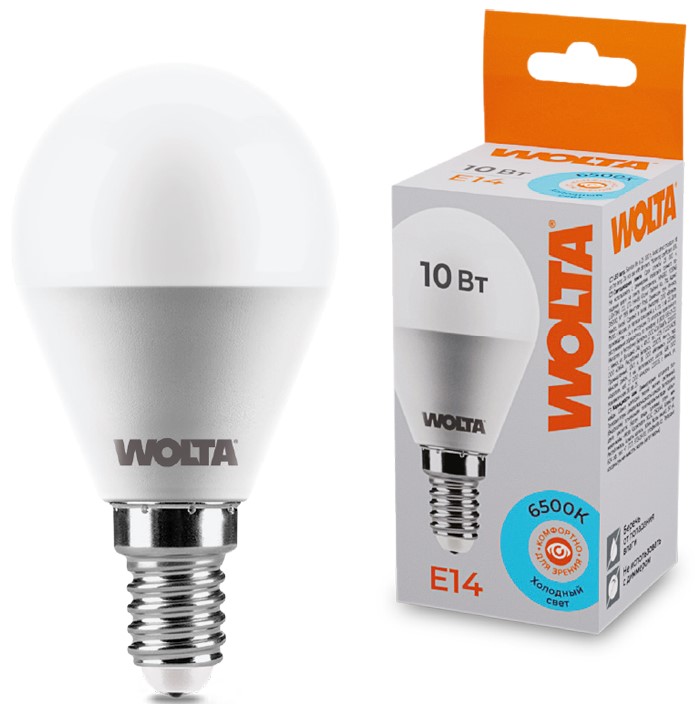 Лампа светодиодная WOLTA 25W45GL10E14 10Вт 6500K E14