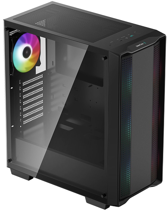 Корпус ATX Deepcool CC560 ARGB черный, без БП, боковое окно закаленное стекло, USB 3.0, USB 2.0, audio