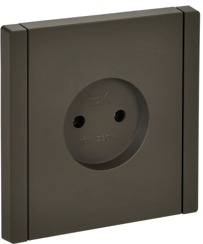 Розетка без заземления IEK FP-R10-10-K03 FORTE&PIANO без защитных шторок в/к 10А FP318 серый