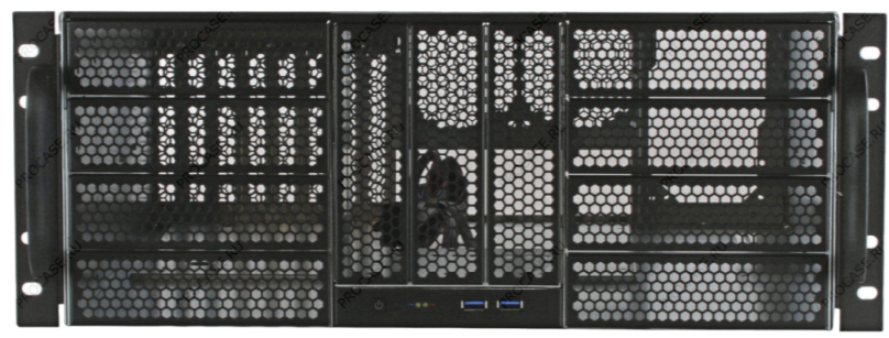 Корпус серверный 4U Procase RE411-D11H0-FC-55 11x5.25+0HDD,черный,без блока питания,глубина 550мм,MB CEB 12x10,5, панель вентиляторов 3*120x25 PWM