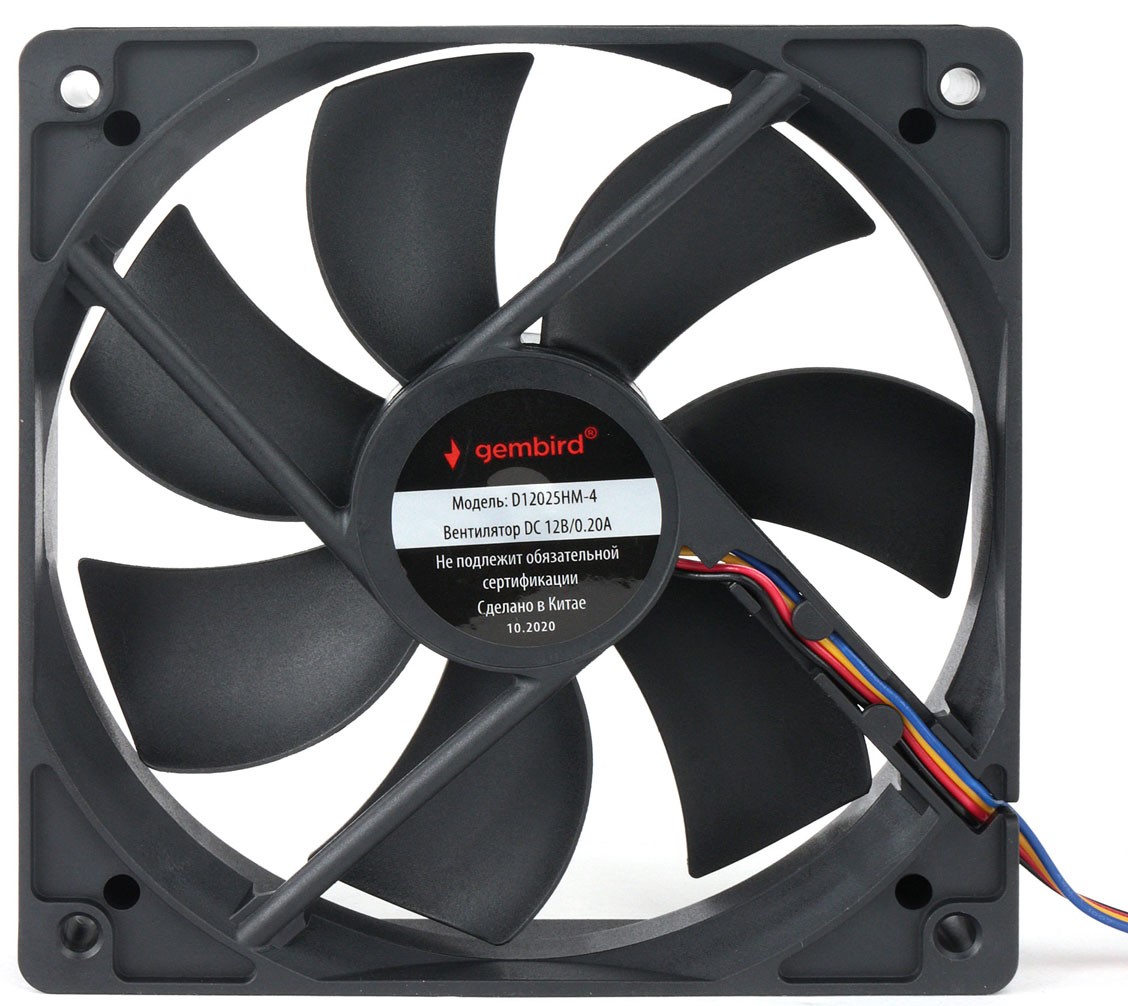 Вентилятор для корпуса Gembird D12025SM-4 120x120x25mm, 2000rpm, 62.5CFM, 32.56dBA, 4pin