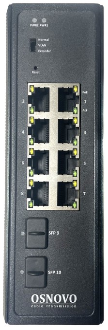  Коммутатор управляемый OSNOVO SW-80802-IM(port 90W,360W)