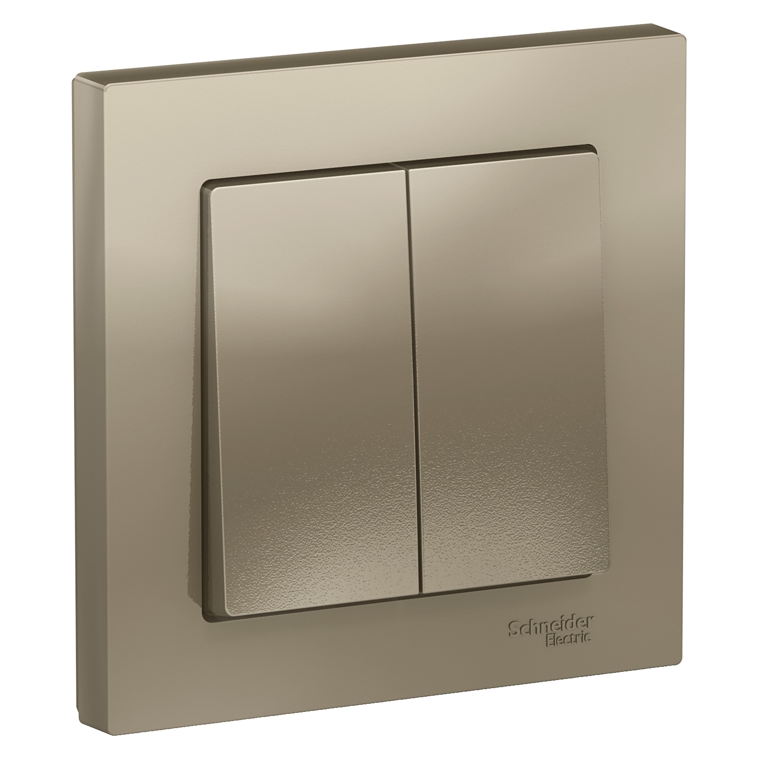 Выключатель Schneider Electric ATN000552 AtlasDesign, 2-клавишный, сх.5, 10АХ, в сборе, шампань
