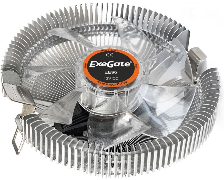 Кулер Exegate EE90 EX286149RUS LGA775/1150/1151/1155/1156/1200/AM2/AM2+/AM3/AM3+/AM4/FM1/FM2/754/939/940 (Al, fan 90mm, 2200rpm, 3pin, 22dBA, TDP 75W)