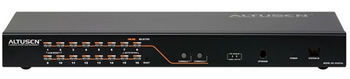 16-ти и более портовые Переключатель KVM Altusen KH2516A-AX-G 2 local user PS2+VGA =>16 cpu (PS2/USB/Sun+VGA)/RS232, без модулей, 1600x1200 75Hz (40м), 1U 19, исп.спец.шнур