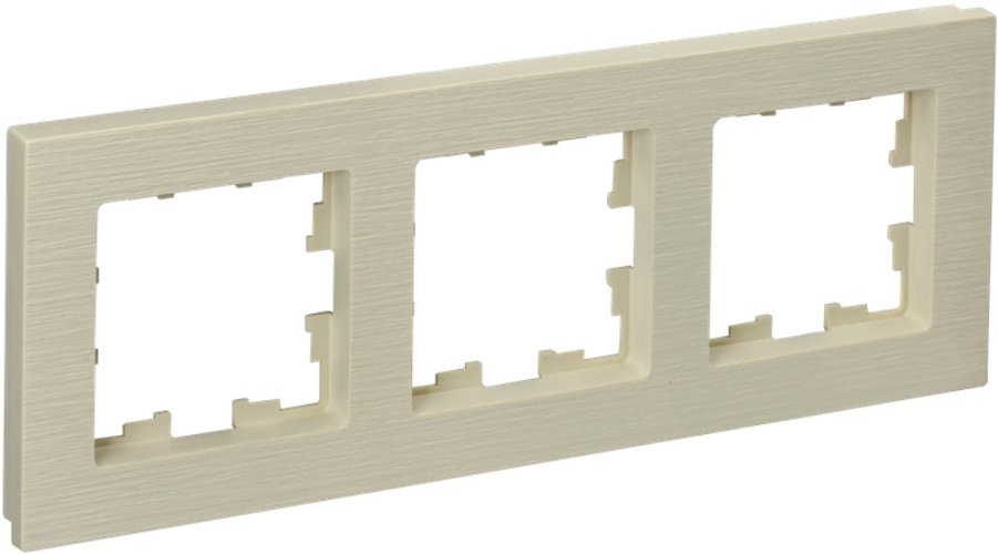 Рамка тройная IEK BR-M32-51-K10 BRITE РУ-3-Бр Бежевый рифленый