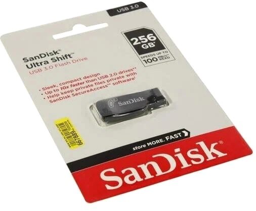  Накопитель USB 3.0 256GB SanDisk SDCZ410-256G-G46 Shift, чёрный