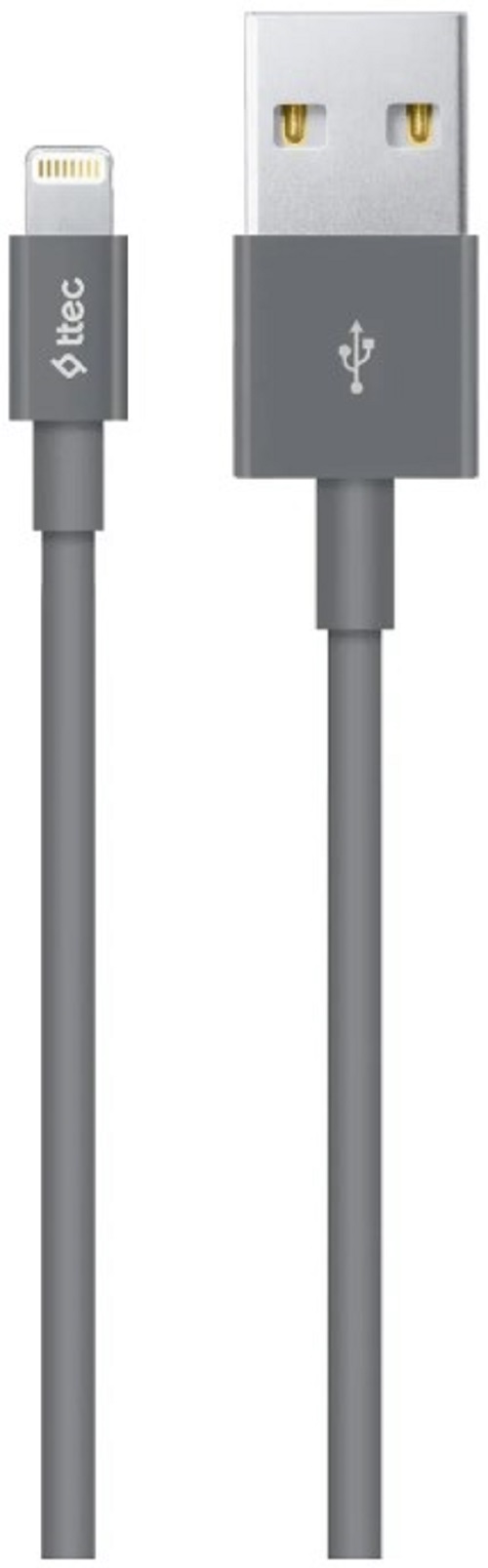Кабель интерфейсный TTEC 2DK7508GR Lightning USB-A Charge&Data. Длина: 100 см. Цвет: серый