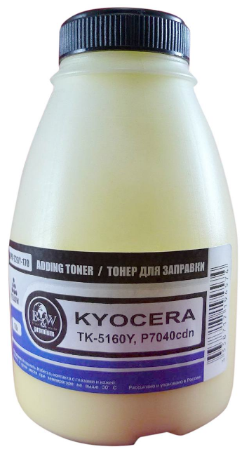 Тонер B&W (Black&White) KPR-223Y-140 для Kyocera TK-5150Y, P6035/M6035/M6535 Yellow (фл. 140г) Premium