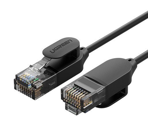Кабель UGREEN NW122 70656 CAT 6A Pure Copper Ethernet Cable, диаметр: 2,8, 10м, черный
