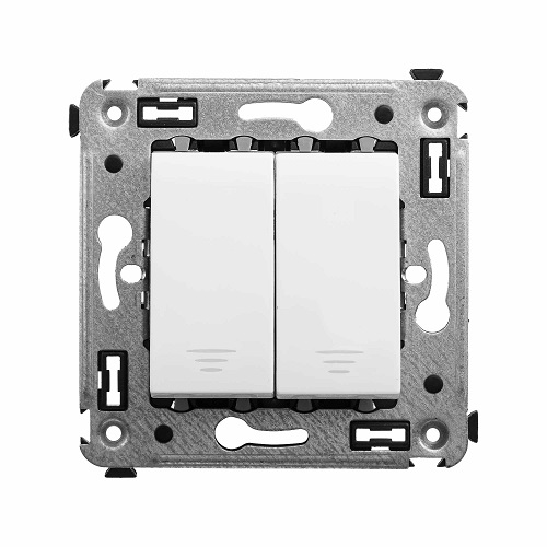 Кнопка DKC 4400154 двухклавишная в стену, Белое облако, 2 модуля, Avanti