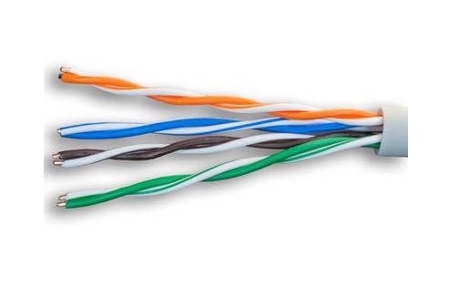 Кабель витая пара U/UTP 5e кат. 4 пары SUPRLAN 01-0313-5 24AWG(0.51 мм), медь, одножильный (solid), внутренний, PVC, серый, уп/305м ''Premium''