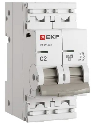 Автоматический выключатель EKF M634202C 2P 2А (C) 4,5kA ВА 47-63N PROxima