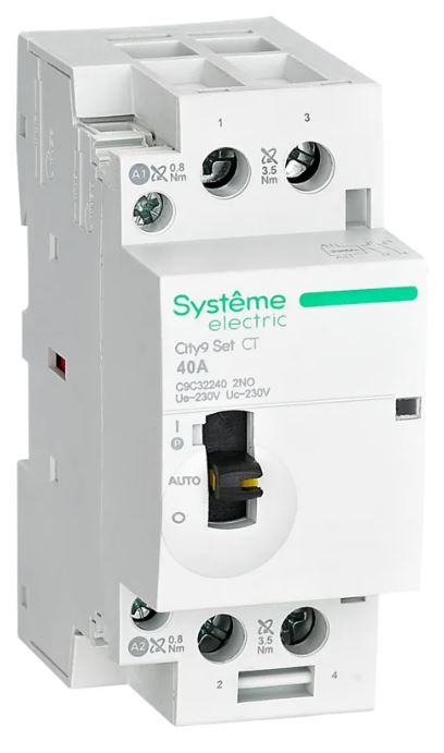 Контактор модульный Systeme Electric C9C32240 City9 Set 2P 2НО 40A AC 230В-230В