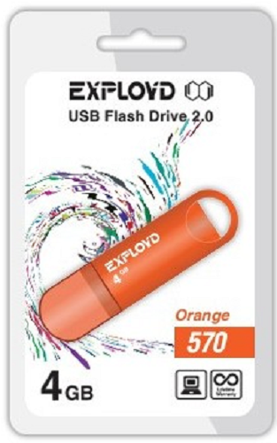 Накопитель USB 2.0 4GB Exployd 570 оранжевый