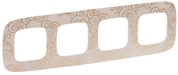 Рамка Legrand 754354 Valena ALLURE, 4-ая, нарцисс золото