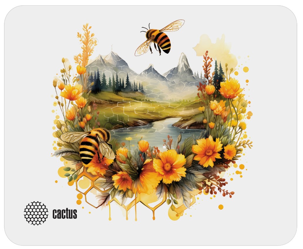 Коврик для мыши Cactus CS-MP-P09XS Honeybee 220x180x2мм