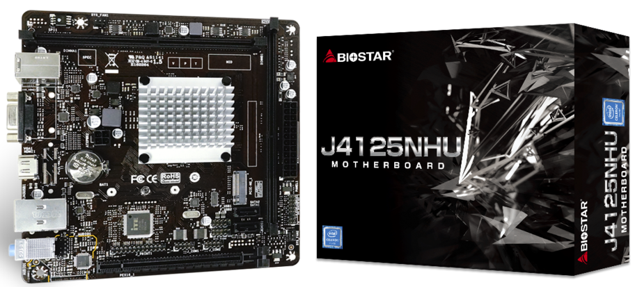 Материнская плата mini-ITX Biostar J4125NHU (J4125, 2*DDR4 (2400), 2*SATA 6G, M.2, PCIE, Glan, HDMI, VGA, 2*USB 3.1, 2*USB 2.0) RTL