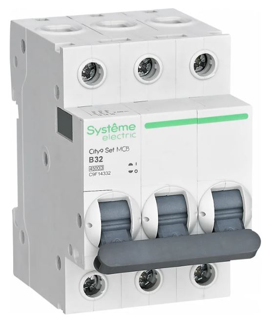 Автоматический выключатель Systeme Electric C9F14332 City9 Set B 32А 3P 4.5kA 400В