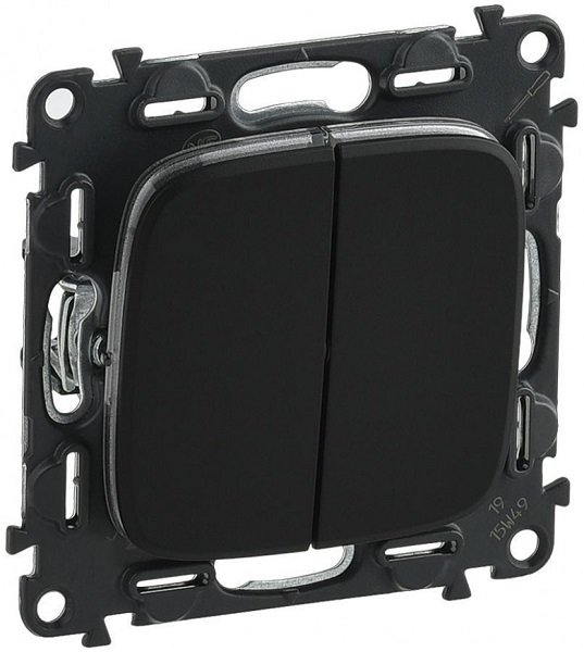 Выключатель Legrand 752915 Valena ALLURE DIY, 2-х клавишный, 10А, 250В, антрацит