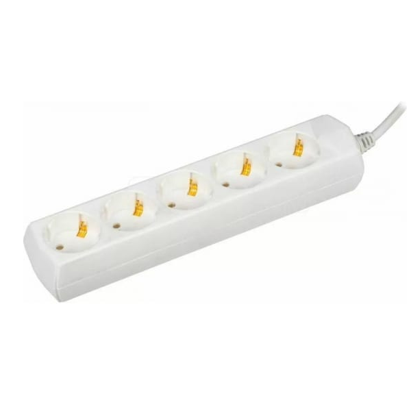 Удлинитель GENERICA WYP10-10-05-05-Z-G 5х5м с заземл. 10А IP20 У05 2P+PE 250В 3х1