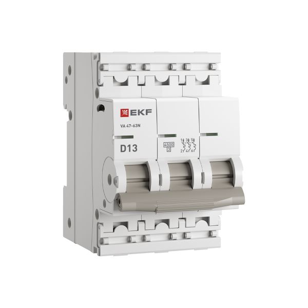 Автоматический выключатель EKF M634313D 3P 13А (D) 4,5kA ВА 47-63N PROxima