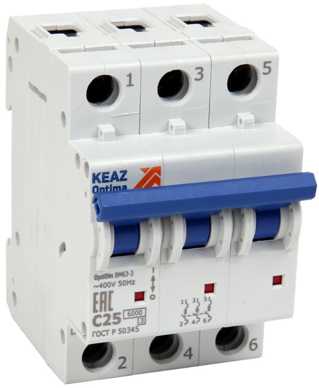 Автоматический выключатель КЭАЗ 260792 OptiDin BM63-3C1-УХЛ3 (6кА)