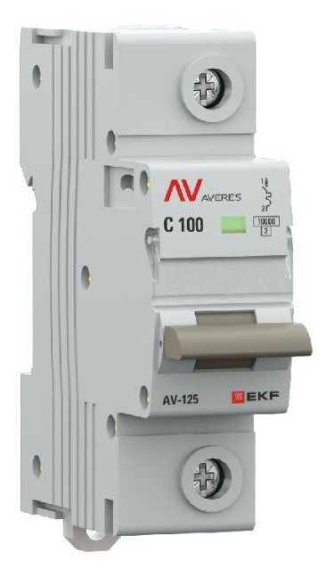 Автоматический выключатель EKF mcb125-1-100C-av AV-125 1P 100A (C) 10kA AVERES