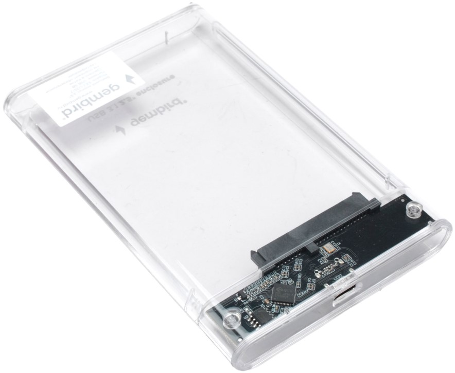 Внешний корпус для HDD SATA 2.5” Gembird EE2-U3S-7 USB 3.0 Type-С, SATA III, пластик, прозрачный