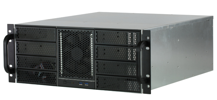 Корпус серверный 4U Procase RE411-D8H5-A-45 8x5.25+5HDD,черный,без блока питания,глубина 450мм,MB ATX 12x9,6