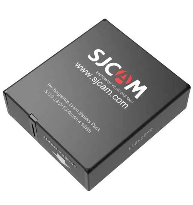 Экшн камеры Аккумулятор SJCAM 6972476160868 оригинальный дополнительный 1300 мАч для экшн-камер SJCAM SJ10/SJ10 Pro/SJ9/SJ9 Strike/SJ9 Max/SJ4000x