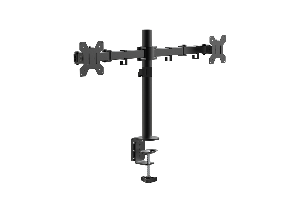 Кронштейн Filum FL-DM001DB, двойной, VESA: 75x75/100x100, для диагонали 10-32, два типа крепления, макс. нагрузка 10кг, черный