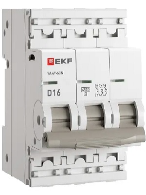 Автоматический выключатель EKF M634316D 3P 16А (D) 4,5kA ВА 47-63N PROxima