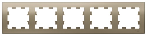 Рамка Schneider Electric ATN000505 AtlasDesign, 5-постовая, универсальная, шампань