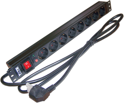  Блок розеток 19, 8 розеток TWT TWT-PDU19-16A8P-3.0 16A 250V, шнур питания 3.0 м
