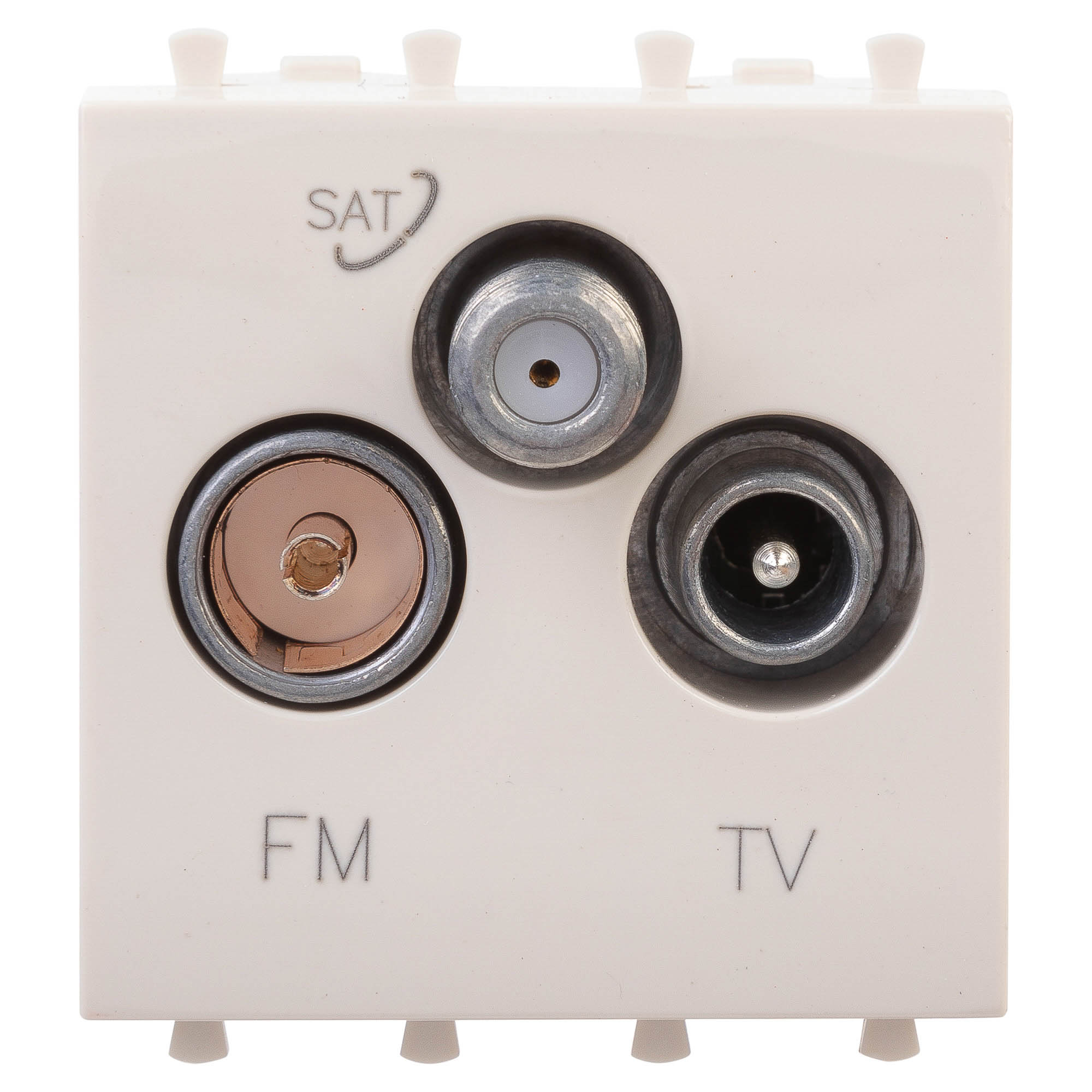 Розетка DKC 4405532 TV-FM-SAT модульная, Ванильная дымка, 2 модуля, Avanti