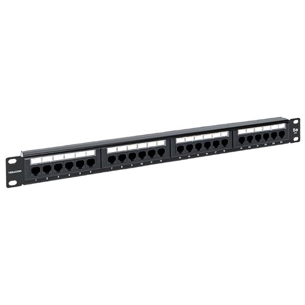 Патч-панель EKF TRC-PPNL-5EUTP-C1U24 TERACOM 19'' Cat.5E 1U неэкран. UTP 24 порта RJ-45 110 IDC с органайзером