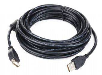 Кабель интерфейсный USB 2.0 удлинитель Gembird AM-AF Pro, 4.5 м, феррит.кольц., черный