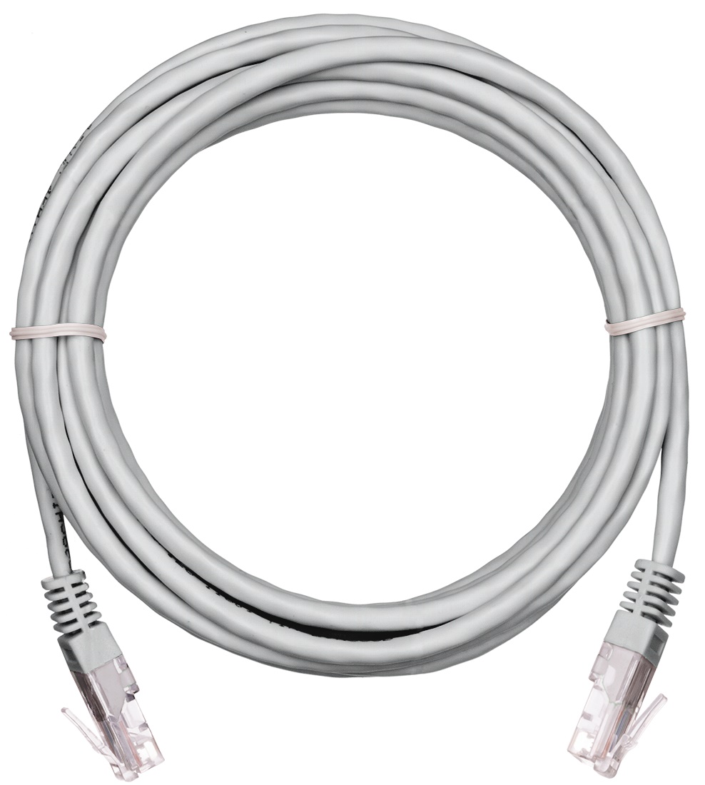 Кабель патч-корд U/UTP 5e кат. 0.3м Netlan EC-PC4UD55B-BC-PVC-003-GY-10 2хRJ45/8P8C 26AWG(7x0.16 мм), чистая медь, PVC нг(B), серый, уп/10шт