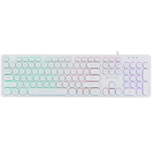 Клавиатура Oklick 420MRL 1091227 белый USB slim Multimedia LED