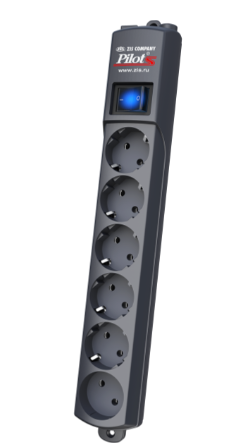 Источник бесперебойного питания ZIS S5M Pilot S surge protector 6 outlets (EUR 5 + 1 without grounding) 5 m, graphite