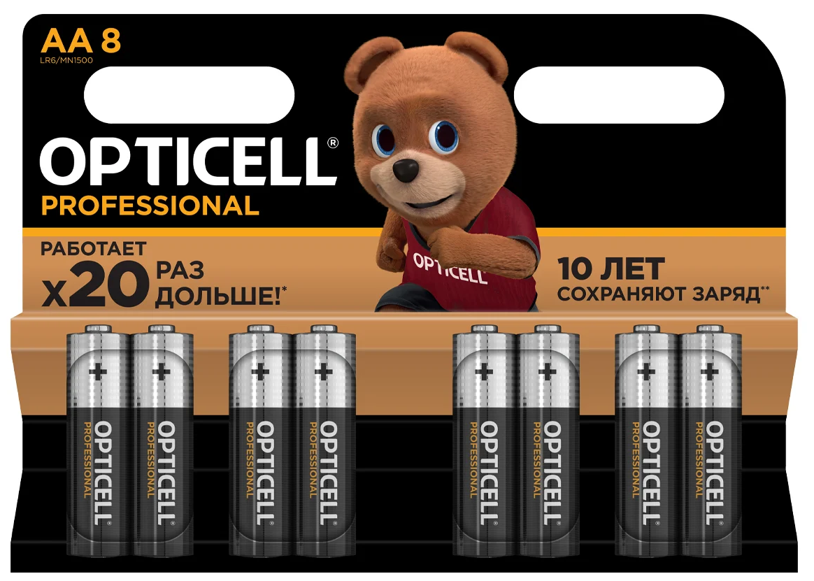 Батарейка OPTICELL 5052007 алкалиновый AA/LR6 (блист. 8шт) Professional Opticell