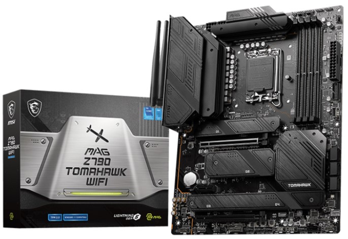 Материнская плата ATX MSI MAG Z790 TOMAHAWK WIFI (LGA1700, Z790, 4*DDR5 (7200), 7*SATA 6G RAID, 4*M.2, 3*PCIE, 2.5Glan, WiFi, BT, HDMI, DP, 2*USB Type