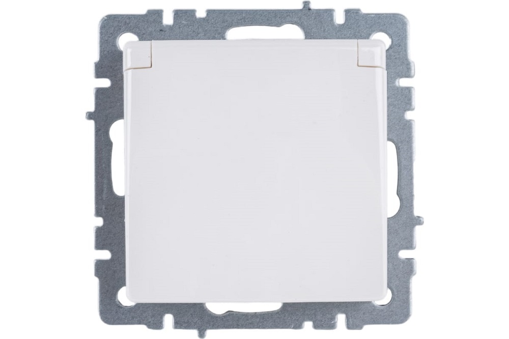 Розетка IEK BR-R16-16-44-K01 BRITE РСбш10-3-44-БрБ 16А IP44 с заземл. защ. шторки с крышкой белая