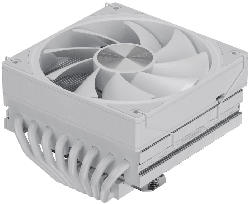 Кулер upHere H85T8 TDP 200W, 8HPx6mm, top flow, 120mm fan, 600-1650rpm, 68CFM, 25dBa white