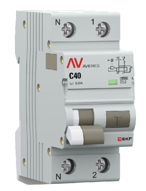 Автомат дифференциальный EKF rcbo10-1pn-40C-30-ac-av DVA-10 1P+N 40А (C) 30мА (AC) 10кА AVERES